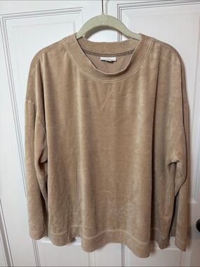 J Jill Women’s Plush Velveteen Blush Pullover Crewneck Sweater Size XL